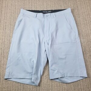 Matte Grey Shorts Mens 30 Light Blue Chino Golf Performance Casual 10 Inseam